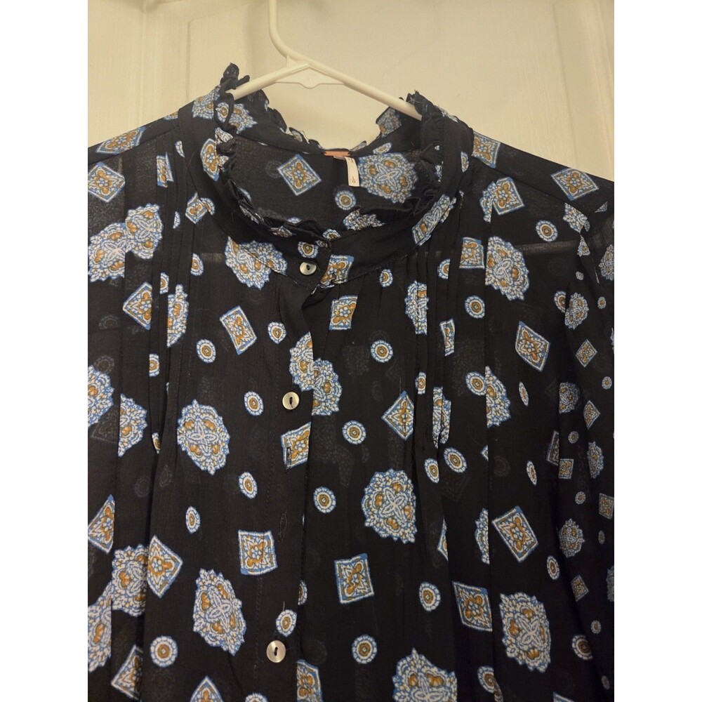 Black Free People Turn Turn Mock Neck Mini Dress, sz L - Picture 3 of 8